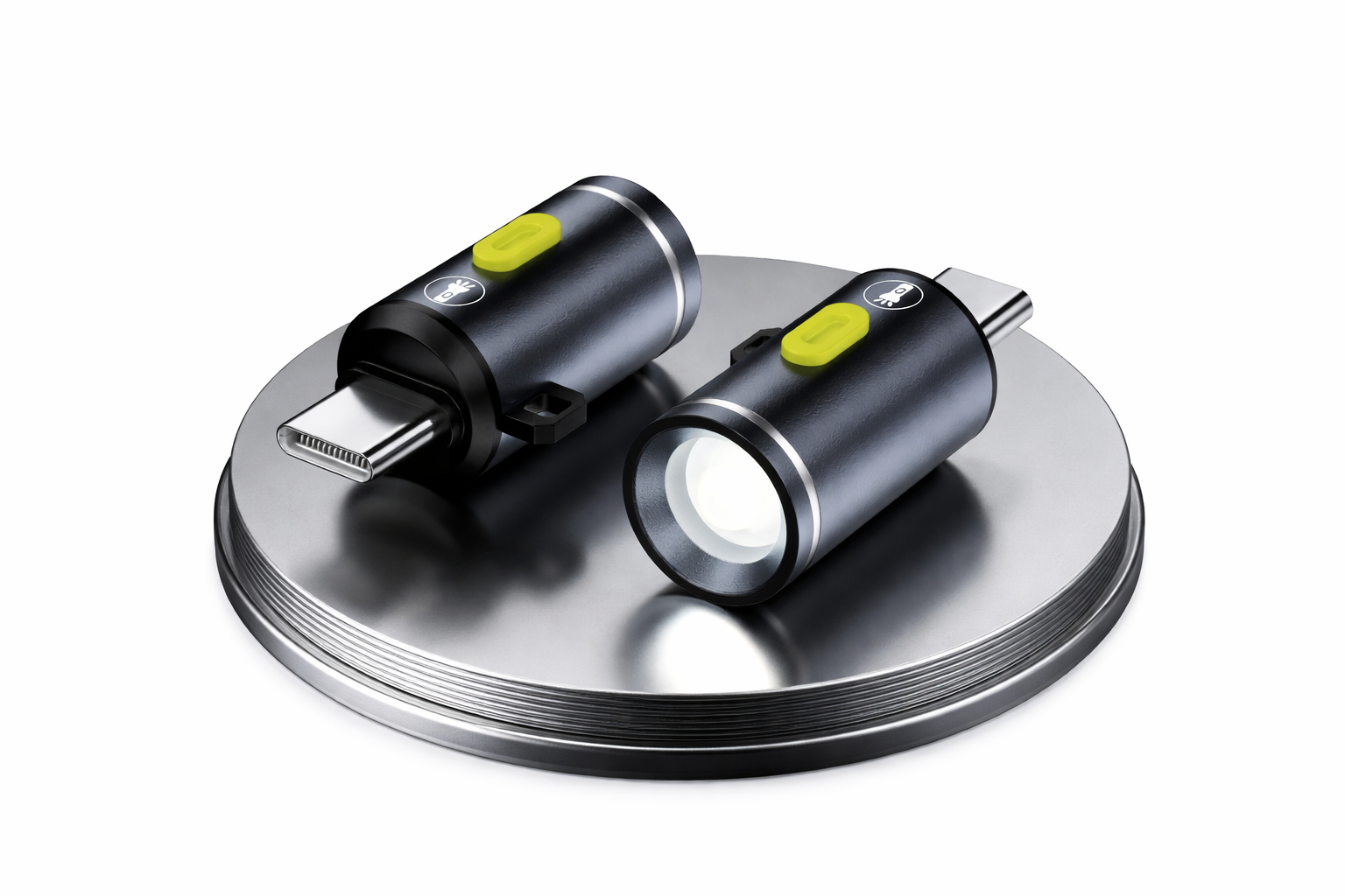 Mini Flashlight USB C LED Light Brightness 210 Lumens Get Power From Phone/Power Bank Small Size